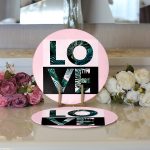 - Supla2li-3304-Gorsel3 - Realhomes Realhomes Love Yaprak Detaylı Özel Tasarım Modern 2'li Yuvarlak Servis Altlığı - Supla Realhomes