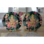 Realhomes Lacivert Zeminli Amazon Ormanları Temalı Modern 2'li Yuvarlak Servis Altlığı - Supla Realhomes