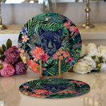 - Supla2li-3309-Gorsel1 - Realhomes Realhomes Lacivert Zeminli Leopar Özel Tasarım Modern 2'li Yuvarlak Servis Altlığı - Supla Realhomes