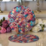 - Supla2li-3315-Gorsel1 - Realhomes Realhomes Etnik Geometrik Desenli Özel Tasarım Modern 2'li Yuvarlak Servis Altlığı - Supla Realhomes