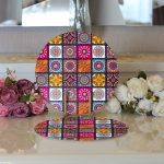 Realhomes Kareli Etnik Desenli Özel Tasarım Modern 2'li Yuvarlak Servis Altlığı - Supla Realhomes