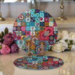 Realhomes Mozaik Desenli Özel Tasarım Modern 2'li Yuvarlak Servis Altlığı - Supla Realhomes