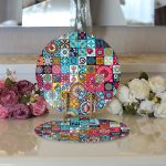 Realhomes Mozaik Desenli Özel Tasarım Modern 2'li Yuvarlak Servis Altlığı - Supla Realhomes