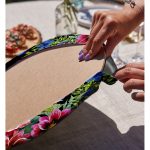 Realhomes Siyah Zeminde Leopar ve Çiçekler Özel Tasarım Modern 2'li Yuvarlak Servis Altlığı - Supla Realhomes