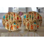 - Supla2li-3321-Gorsel2 - Realhomes Realhomes Afrika Etnik Desenli Dijital Baskılı Modern 2'li Yuvarlak Servis Altlığı - Supla Realhomes