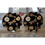 - Supla2li-3323-Gorsel2 - Realhomes Realhomes Siyah Zeminde Etnik Objeler Özel Tasarımlı Modern 2'li Yuvarlak Servis Altlığı - Supla Realhomes