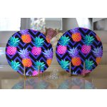 - Supla2li-3324-Gorsel2 - Realhomes  Realhomes Mavi Zigzag Zeminli Ananas Desenli Modern 2'li Yuvarlak Servis Altlığı - Supla Realhomes