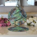 Realhomes Çuval Zeminde Renkli Yapraklar Desenli Modern 2'li Yuvarlak Servis Altlığı - Supla Realhomes