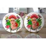 - Supla2li-3328-Gorsel2 - Realhomes  Realhomes Özel Tasarım Frida Kahlo Tasarımlı Modern 2'li Yuvarlak Servis Altlığı - Supla Realhomes