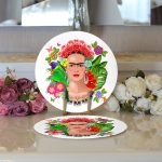 - Supla2li-3328-Gorsel3 - Realhomes  Realhomes Özel Tasarım Frida Kahlo Tasarımlı Modern 2'li Yuvarlak Servis Altlığı - Supla Realhomes