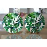 Realhomes Suluboya Tropikal Yapraklar Desenli Özel Tasarım Modern 2'li Yuvarlak Servis Altlığı - Supla Realhomes