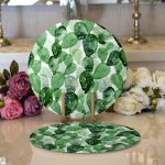 - Supla2li-3343-Gorsel1 - Realhomes Realhomes Suluboya Kaktüs Tasarımlı Dijital Baskılı Modern 2'li Yuvarlak Servis Altlığı - Supla Realhomes