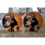 - Supla2li-3344-Gorsel2 - Realhomes  Realhomes Zerafet Turuncu Zeminli Özel Tasarım Modern 2'li Yuvarlak Servis Altlığı - Supla Realhomes