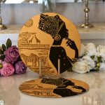 - Supla2li-3347-Gorsel1 - Realhomes  Realhomes African Etnik Tasarım Dijital Baskılı Modern 2'li Yuvarlak Servis Altlığı - Supla Realhomes