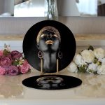 - Supla2li-3348-Gorsel3 - Realhomes  Realhomes Siyahi Kadın Özel Tasarımlı Modern 2'li Yuvarlak Servis Altlığı - Supla Realhomes