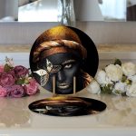 - Supla2li-3349-Gorsel3 - Realhomes  Realhomes Gold Siyahı Kadın Özel Tasarımlı Modern 2'li Yuvarlak Servis Altlığı - Supla Realhomes