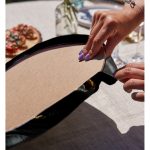 Realhomes Siyahı Kadın Motifli Özel Tasarım Modern 2'li Yuvarlak Servis Altlığı - Supla Realhomes