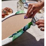 Realhomes Suluboya Kaktüs Çizimli Modern Tasarım 3D 2'li Yuvarlak Servis Altlığı - Supla Realhomes