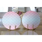 Realhomes Renkli Zigzag Tasarımlı 3D Dijital Baskılı Modern 2'li Yuvarlak Servis Altlığı - Supla Realhomes