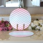 Realhomes Renkli Zigzag Tasarımlı 3D Dijital Baskılı Modern 2'li Yuvarlak Servis Altlığı - Supla Realhomes