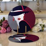 - Supla2li-3361-Gorsel1 - Realhomes Realhomes Mujer Estilo Icon Tasarımlı Dijital Baskılı Modern 2'li Yuvarlak Servis Altlığı - Supla Realhomes