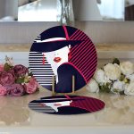 - Supla2li-3361-Gorsel3 - Realhomes Realhomes Mujer Estilo Icon Tasarımlı Dijital Baskılı Modern 2'li Yuvarlak Servis Altlığı - Supla Realhomes