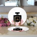 - Supla2li-3363-Gorsel3 - Realhomes Realhomes Coco Parfüm Tasarımlı Dijital Baskılı 3D Modern 2'li Yuvarlak Servis Altlığı - Supla Realhomes