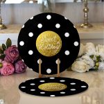 - Supla2li-3370-Gorsel1 - Realhomes Realhomes Siyah Zeminde Sweet Holiday Tasarımlı Dijital Baskılı Modern 2'li Yuvarlak Servis Altlığı - Supla Realhomes