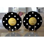 - Supla2li-3370-Gorsel2 - Realhomes Realhomes Siyah Zeminde Sweet Holiday Tasarımlı Dijital Baskılı Modern 2'li Yuvarlak Servis Altlığı - Supla Realhomes