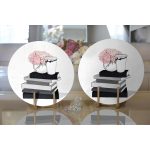 - Supla2li-3371-Gorsel2 - Realhomes Realhomes Gül Kitap ve Kahve Tasarımlı Dijital Baskılı Modern 2'li Yuvarlak Servis Altlığı - Supla Realhomes