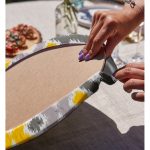 Realhomes Sarı Gri Zigzag Desenli Modern Tasarımlı 2'li Yuvarlak Servis Altlığı - Supla Realhomes