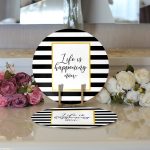 - Supla2li-3382-Gorsel3 - Realhomes Realhomes Siyah Beyaz Gold Yazılı Modern 2'li Yuvarlak Servis Altlığı - Supla Realhomes