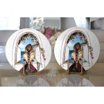 Realhomes Mutluluk Manzarası Suluboya Çizimli Özel Tasarım Modern 2'li Yuvarlak Servis Altlığı - Supla Realhomes