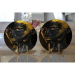 Realhomes Afrika Gold İnsan Figürlü Modern 2'li Yuvarlak Servis Altlığı - Supla Realhomes