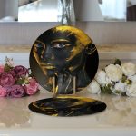 Realhomes Afrika Gold İnsan Figürlü Modern 2'li Yuvarlak Servis Altlığı - Supla Realhomes