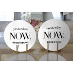 - Supla2li-3387-Gorsel2 - Realhomes Realhomes Yesterday Tomorrow NOW Yazılı Dijital Baskılı Modern 2'li Yuvarlak Servis Altlığı - Supla Realhomes