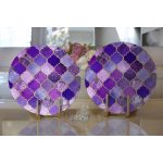 - Supla2li-3390-Gorsel2 - Realhomes  Realhomes Mor Renkli Ogea Desenli Özel Tasarım Modern 2'li Yuvarlak Servis Altlığı - Supla Realhomes