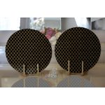 - Supla2li-3393-Gorsel2 - Realhomes  Realhomes Gold Detaylı Ogea Desenli Modern 2'li Yuvarlak Servis Altlığı - Supla Realhomes