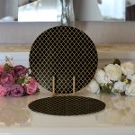 - Supla2li-3393-Gorsel3 - Realhomes  Realhomes Gold Detaylı Ogea Desenli Modern 2'li Yuvarlak Servis Altlığı - Supla Realhomes