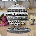 - Supla2li-3395-Gorsel1 - Realhomes Realhomes Siyah Beyaz African Motifli Modern 2'li Yuvarlak Servis Altlığı - Supla Realhomes