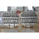 - Supla2li-3395-Gorsel2 - Realhomes Realhomes Siyah Beyaz African Motifli Modern 2'li Yuvarlak Servis Altlığı - Supla Realhomes