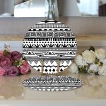 - Supla2li-3395-Gorsel3 - Realhomes Realhomes Siyah Beyaz African Motifli Modern 2'li Yuvarlak Servis Altlığı - Supla Realhomes