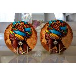 Realhomes African Woman Çizimli Dijital Baskılı Modern 2'li Yuvarlak Servis Altlığı - Supla Realhomes