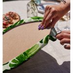 - Supla2li-3403-Gorsel4 - Realhomes  Realhomes Suluboya Zambak Yaprakları Çizimli Özel Tasarım Modern 2'li Yuvarlak Servis Altlığı - Supla Realhomes