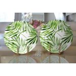 Realhomes Suluboya İnce Yapraklar Modern Tasarımlı 2'li Yuvarlak Servis Altlığı - Supla Realhomes