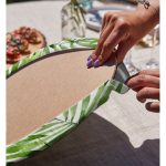 Realhomes Suluboya İnce Yapraklar Modern Tasarımlı 2'li Yuvarlak Servis Altlığı - Supla Realhomes