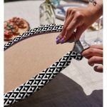 Realhomes Siyah Beyaz Üçgen Geometrik Desenli Dijital Baskılı Modern 2'li Yuvarlak Servis Altlığı - Supla Realhomes