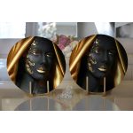 - Supla2li-3415-Gorsel2 - Realhomes Realhomes Afrika Kadın İnsan Figürlü Modern 2'li Yuvarlak Servis Altlığı - Supla Realhomes