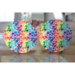 - Supla2li-3423-Gorsel2 - Realhomes Realhomes Özel Tasarım Renkli Kalpler Dijital Baskılı 2'li Yuvarlak Servis Altlığı - Supla Realhomes