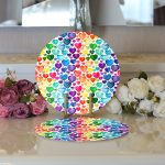 - Supla2li-3423-Gorsel3 - Realhomes Realhomes Özel Tasarım Renkli Kalpler Dijital Baskılı 2'li Yuvarlak Servis Altlığı - Supla Realhomes